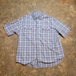 Duluth Trading Co Breezeshooter Performance Plaid Shirt Mens 2XLT Gray